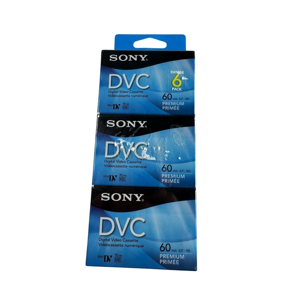 LOT OF (6) -Sony Mini DV DVC Premium Digital Video Cassette Tape 60 Minute NEW